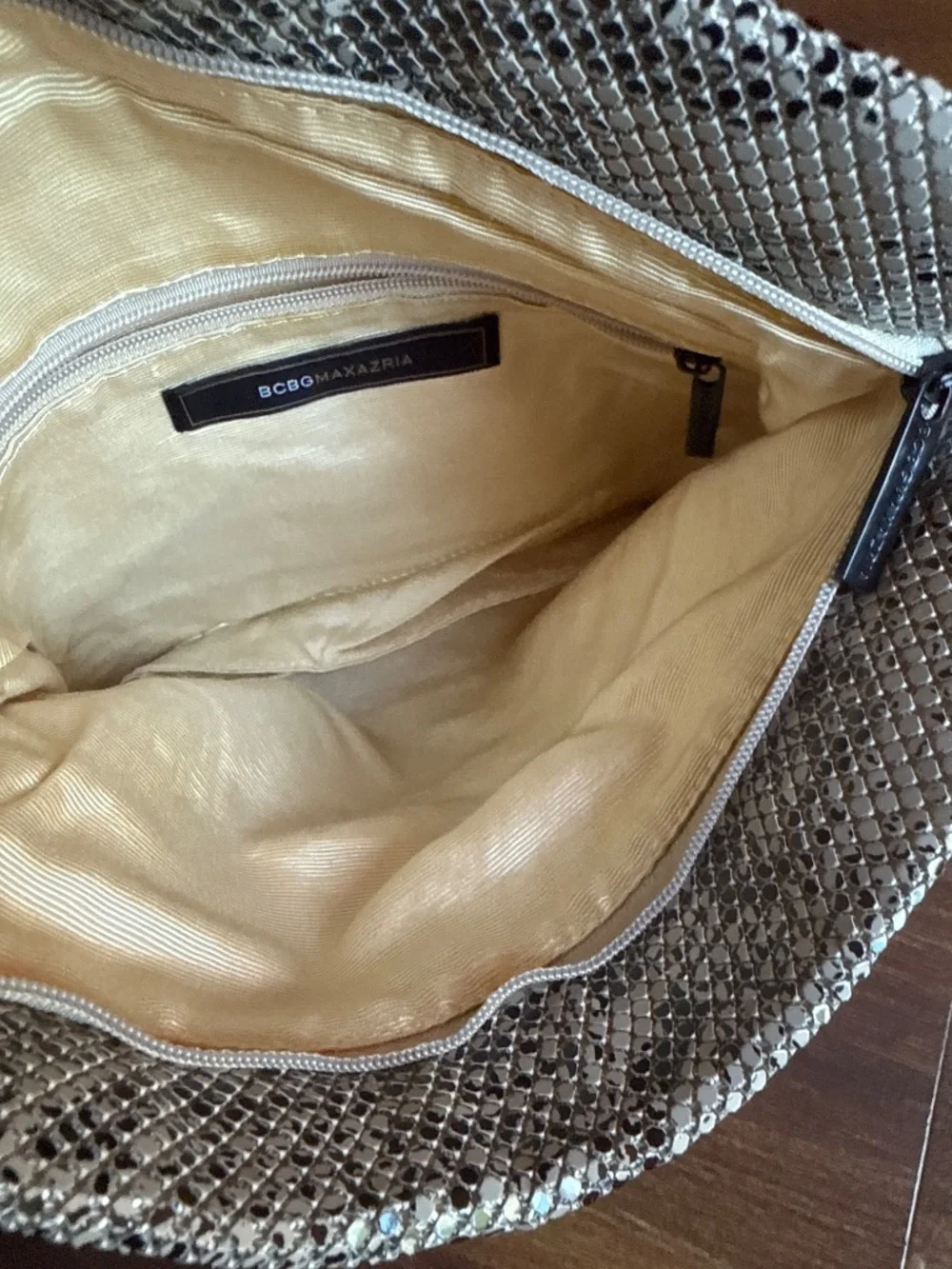 BCBGMAXAZRIA Metallic Clutch Bag